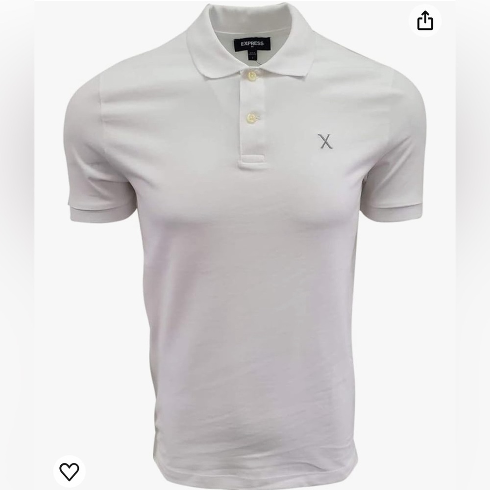 Express Mens short sleeve Polo Shirt (XS, White)